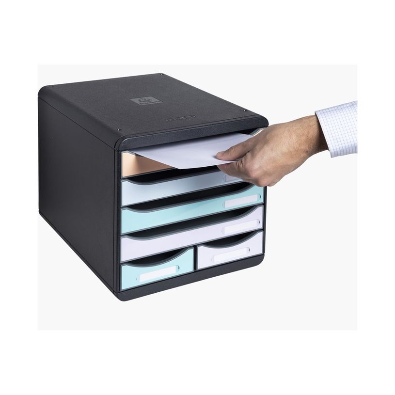 9002491312724-Exacompta Big-Box Maxi Aquarel - Module de classement 6 tiroirs - noir/pastel-P_405128412_4-6
