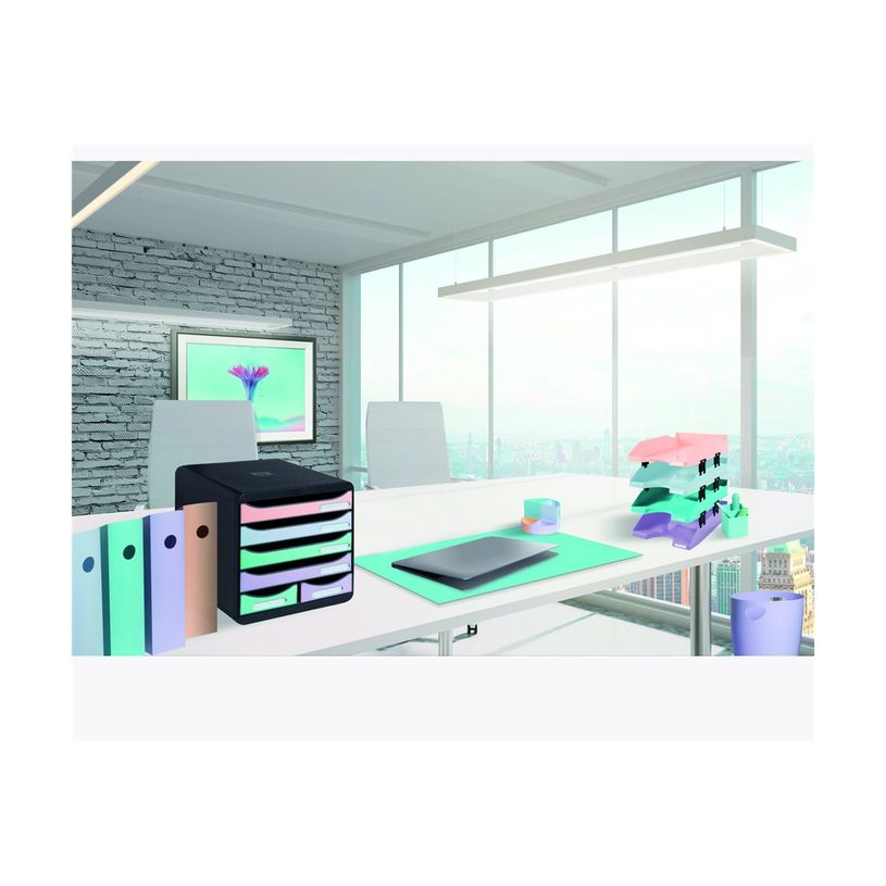 9002491312724-Exacompta Big-Box Maxi Aquarel - Module de classement 6 tiroirs - noir/pastel-P_405128412_6-3