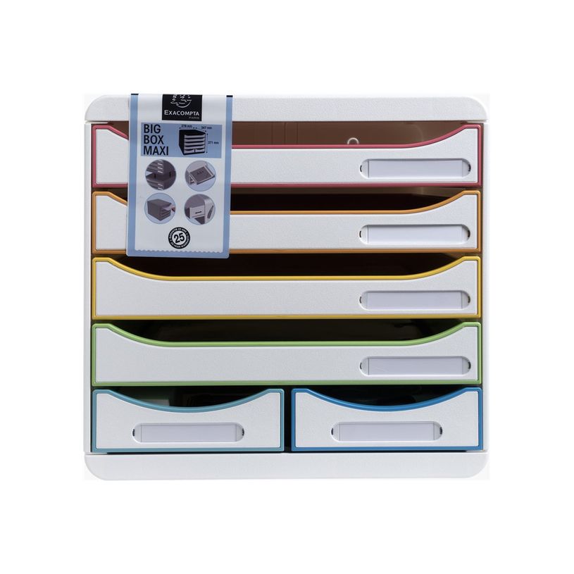 9002493312913-Exacompta Black Office - Module de classement 6 tiroirs - blanc/arlequin-P_405128415_1-0