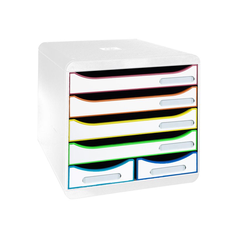 9002493312913-Exacompta Black Office - Module de classement 6 tiroirs - blanc/arlequin-P_405128415_2-1