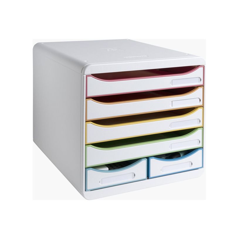 9002493312913-Exacompta Black Office - Module de classement 6 tiroirs - blanc/arlequin-P_405128415_3-2