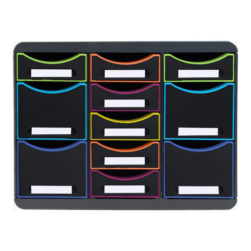 9002499313914-Exacompta Black Office - Module de classement 11 tiroirs - noir/arlequin-P_405128422_1-0