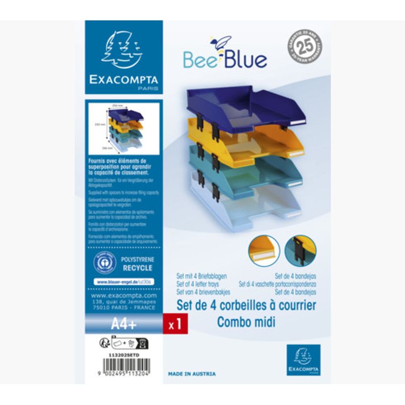 9002495113204-Exacompta BeeBlue - Lot de 4 corbeilles à courrier - couleurs assorties-P_405128440_10-8