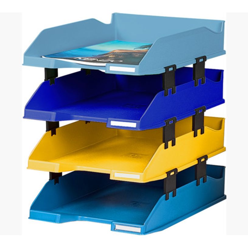 9002495113204-Exacompta BeeBlue - Lot de 4 corbeilles à courrier - couleurs assorties-P_405128440_5-3