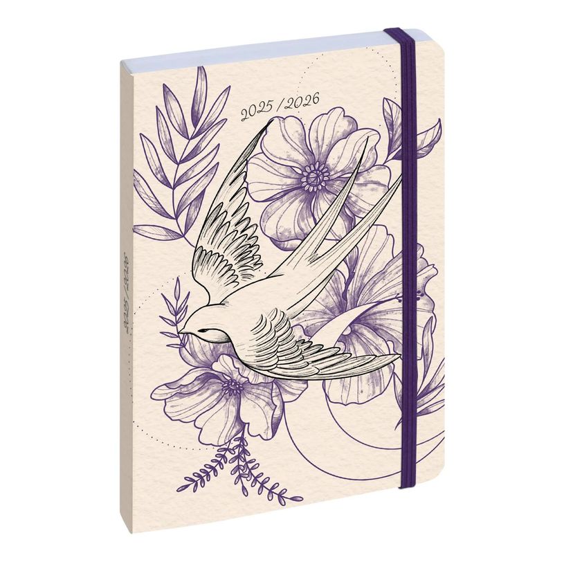 3660942085168-Agenda à élastique Work&After Floral - 1 jour par page - 10 x 15 cm - motif floral - Exa-P_405128520_1-0