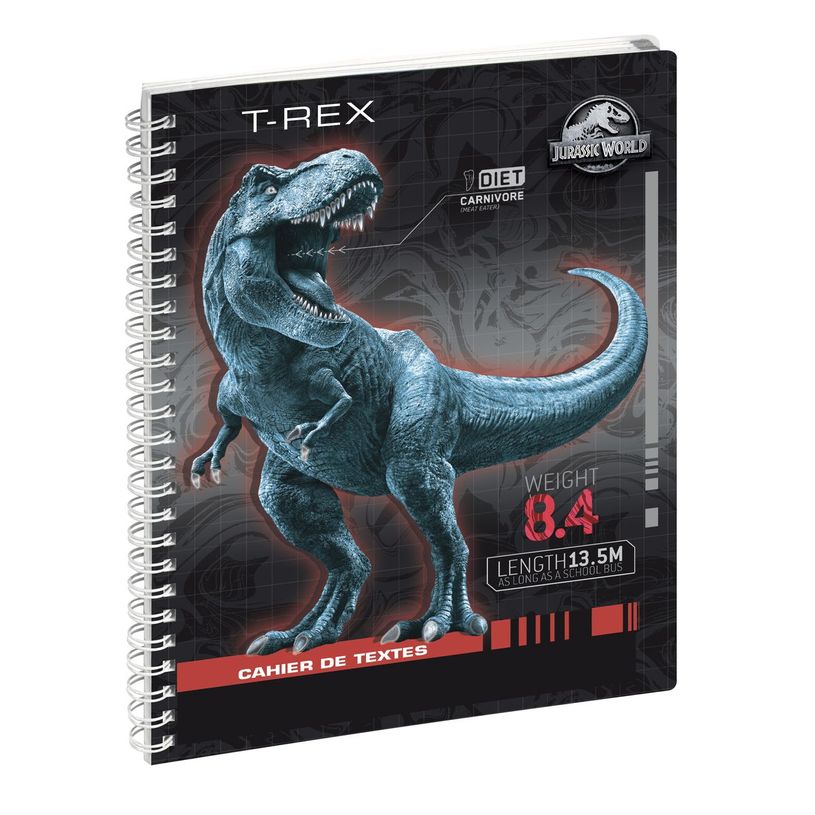 3660942079945-Cahier de textes spiralé Jurassic World - 17 x 22 cm - t-rex - Exacompta-P_405128557_1-0