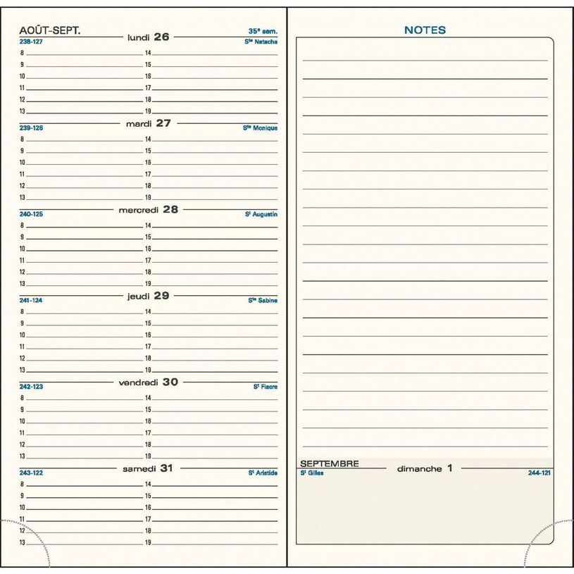 3660942080163-Agenda Empreinte - 1 semaine sur 2 pages - 9 x 17,5 cm - 12 mois - disponible dans différ-P_405128564_3-2