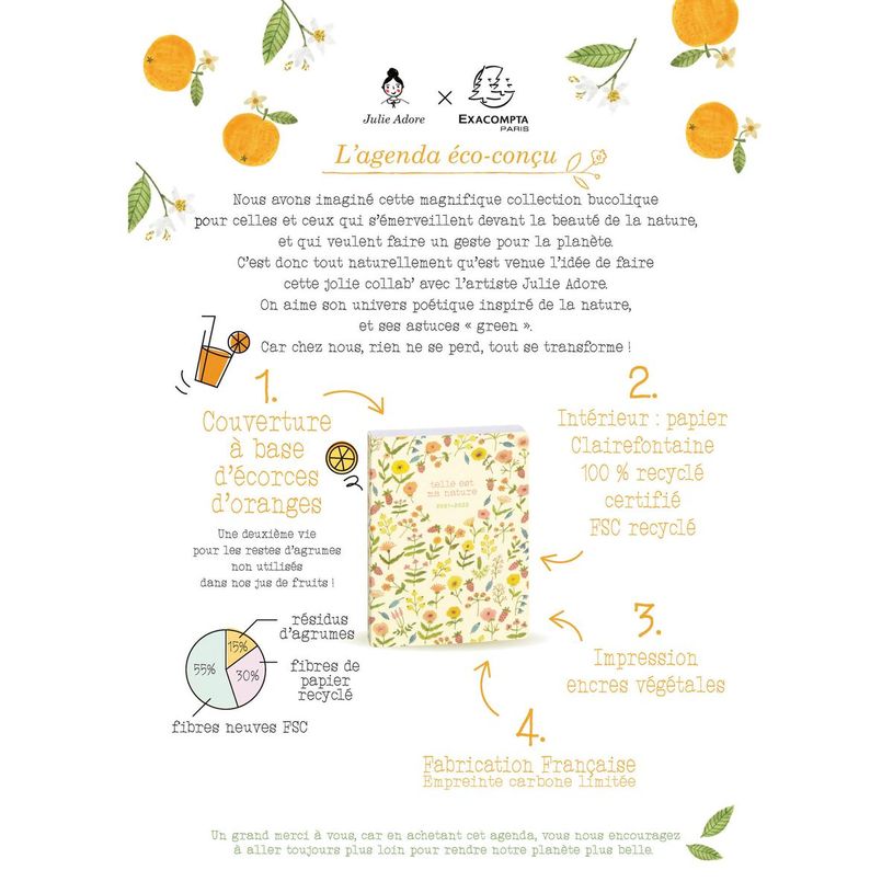 3660942080101-Agenda Green by Julie Adore - 1 semaine sur 2 pages - 16 mois - 15 x 21 cm - mauve - Exaco-P_405128592_3-2