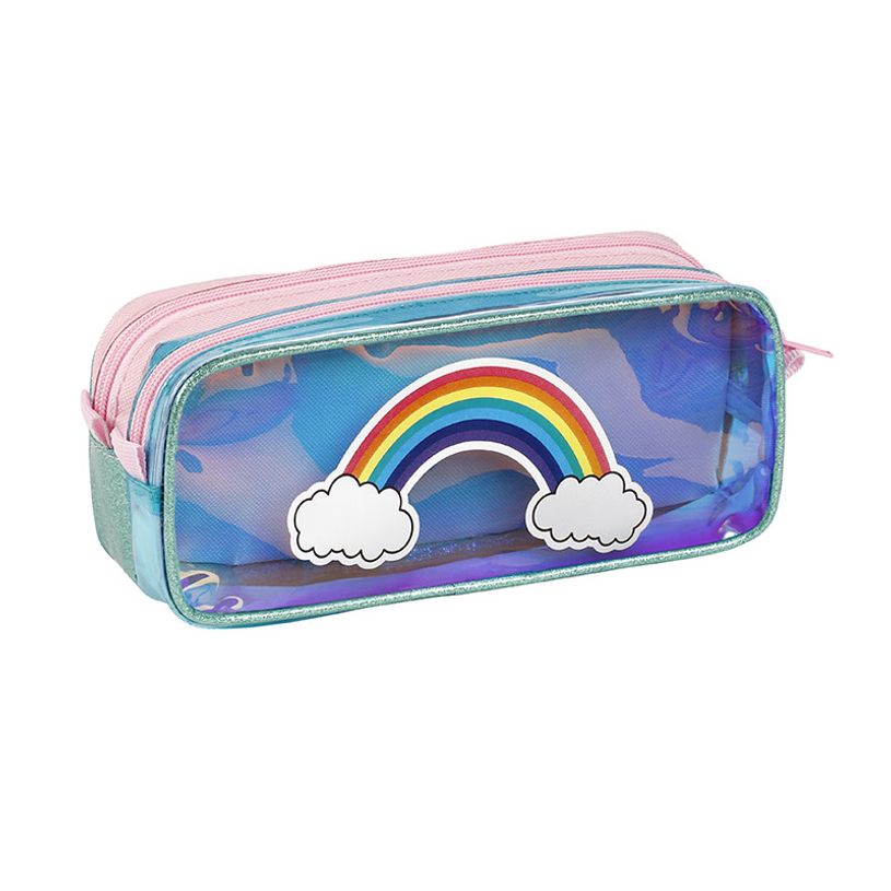 3135258773134-Trousse rectangulaire Bubbles - 2 compartiments - rose - Viquel-P_405128646_2-1