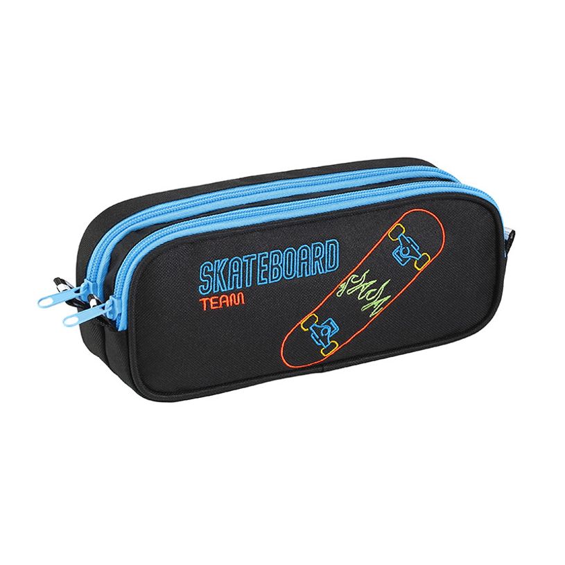 3135258773172-Trousse rectangulaire Skate - 2 compartiments - noir - Viquel-P_405128649_1-0