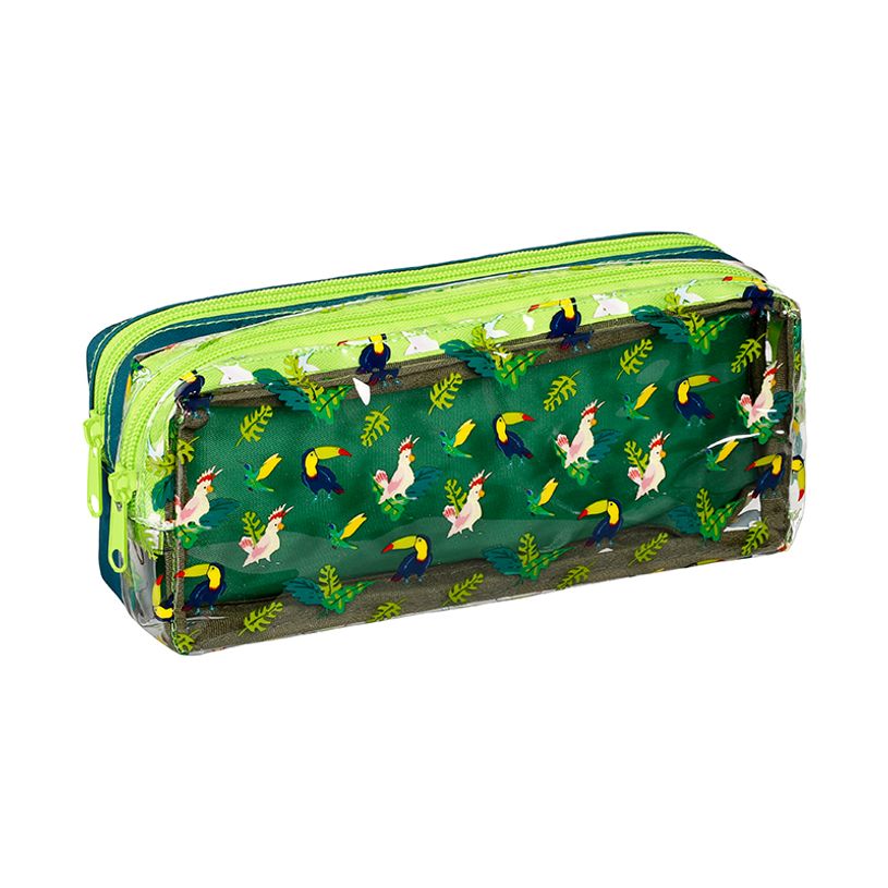 3135258223523-Trousse rectangulaire Jungle - 2 compartiments - 2 modèles disponibles - Viquel-P_405128662_5-4