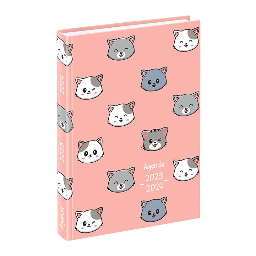 3135257453143-Agenda Cats - 1 jour par page - 12 x 17 cm - rose ou bleu - Viquel-P_405128687_1-0