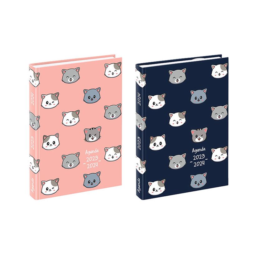 3135257453143-Agenda Cats - 1 jour par page - 12 x 17 cm - rose ou bleu - Viquel-P_405128687_3-2