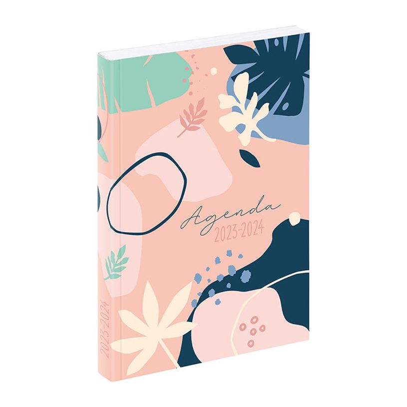 3135257463371-Agenda Fleurs Abstraites - 1 jour par page - 12 x 17 cm - rose ou bleu - Viquel-P_405128702_2-1