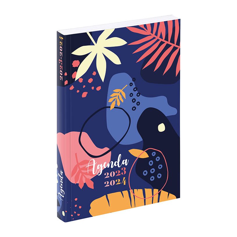 3135257463371-Agenda Fleurs Abstraites - 1 jour par page - 12 x 17 cm - rose ou bleu - Viquel-P_405128702_3-2