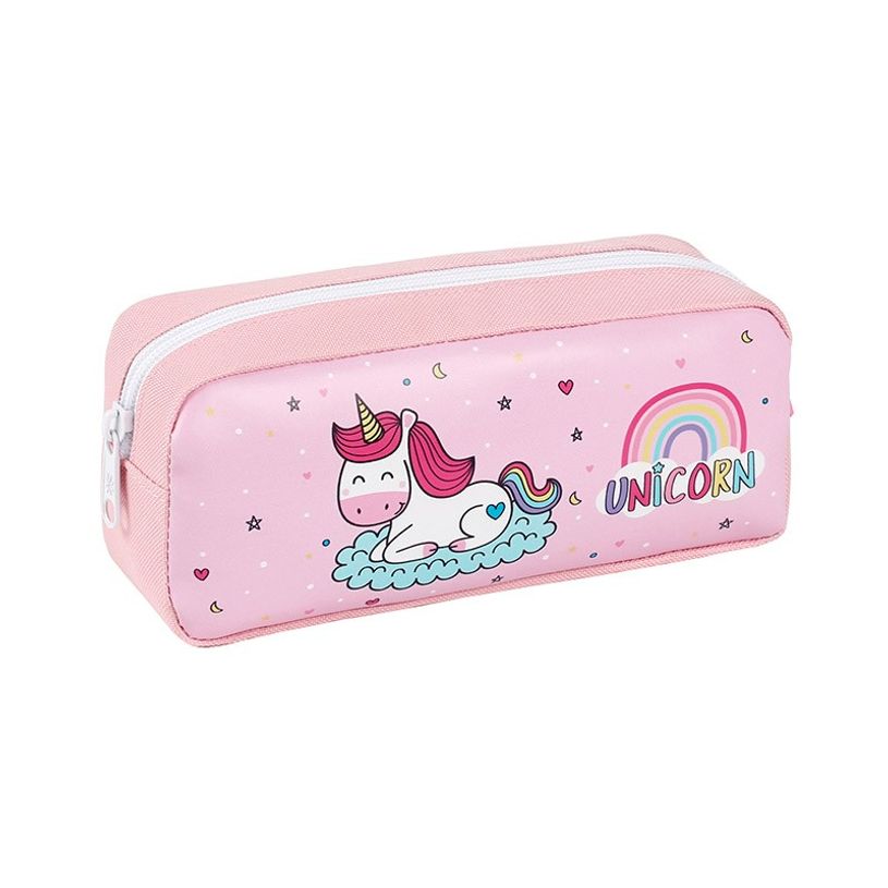 3135250993424-Trousse rectangulaire Unicorn - 1 compartiment - rose - Viquel-P_405128707_1-0