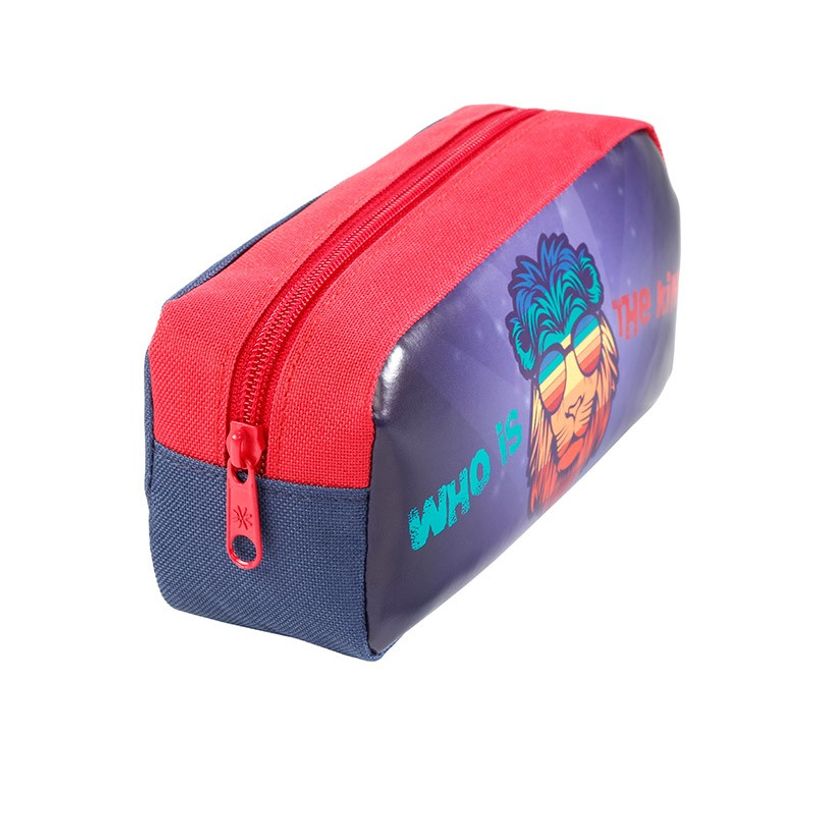 3135250993448-Trousse rectangulaire Funny Lion - 1 compartiment - rouge - Viquel-P_405128715_3-2