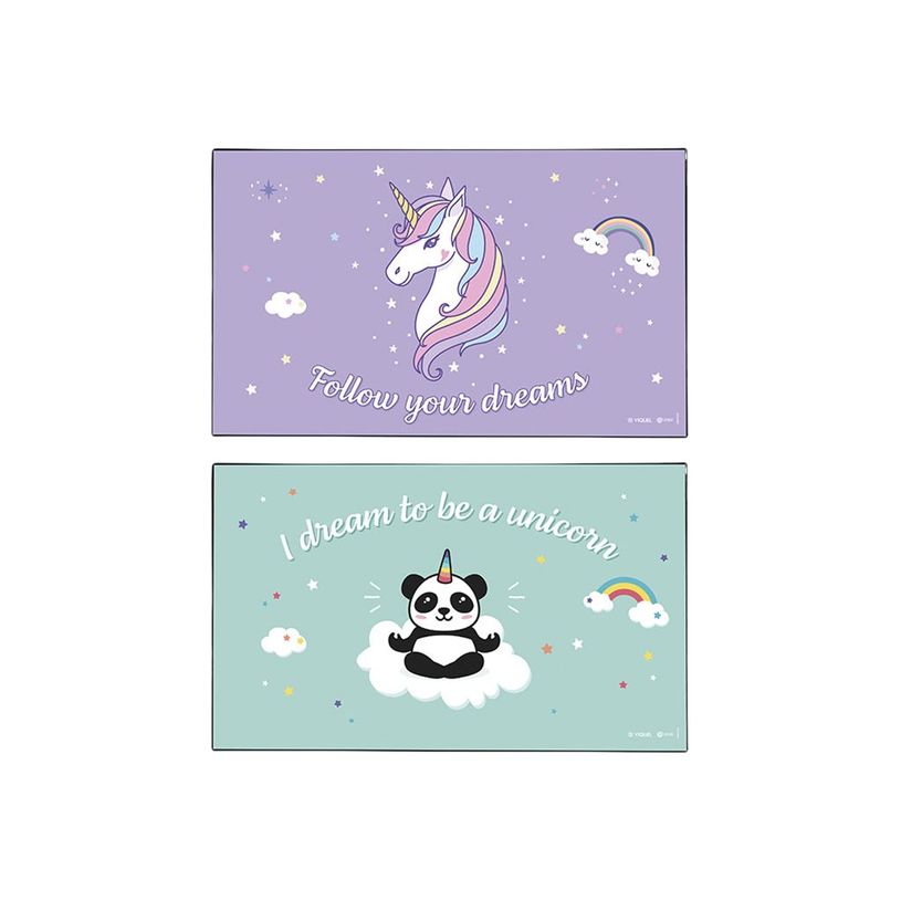 3135251383491-Viquel Fantaisie - Sous-main - 59,5 x 36,2 cm - PVC - Licorne / Panda-P_405128743_1-0