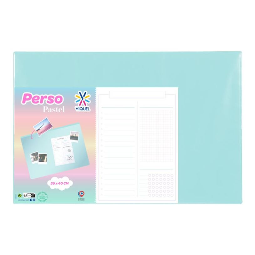 3135251393063-Viquel - Sous-main personnalisable - 59 x 40 cm - vert pastel-P_405128749_1-0