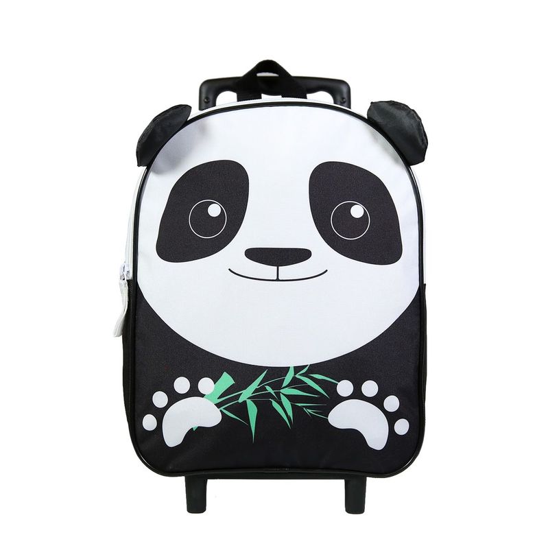 3666311016238-Sac maternelle à roulettes Kids Panda - 1 compartiment - noir - Bagtrotter-P_405128766_1-0
