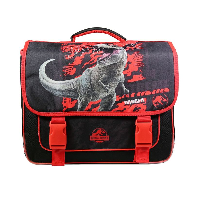 3666311013770-Cartable Jurassic World 38 cm - 2 compartiments - rouge - Bagtrotter-P_405128826_1-0