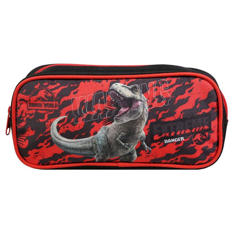 3666311013749-Trousse rectangulaire Jurassic World - 1 compartiment - rouge - Bagtrotter-P_405128829_1-0