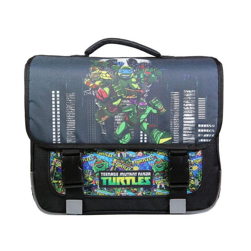 3666311013442-Cartable Tortues Ninja 38 cm - 2 compartiments - noir - Bagtrotter-P_405128831_1-0