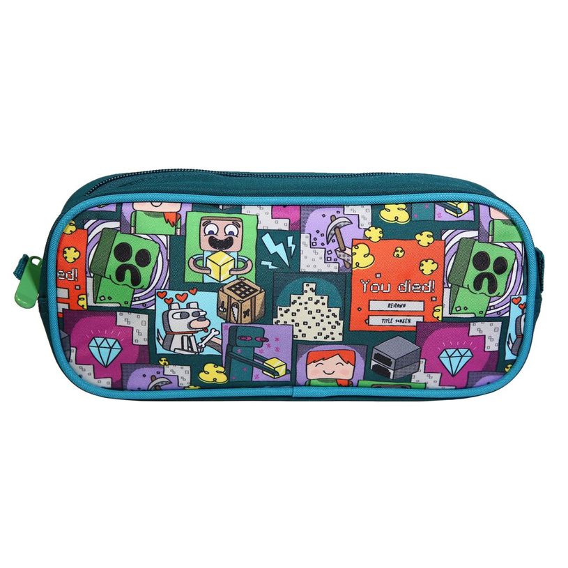 3666311006451-Trousse rectangulaire Minecraft - 1 compartiment - vert - Bagtrotter-P_405128837_1-0