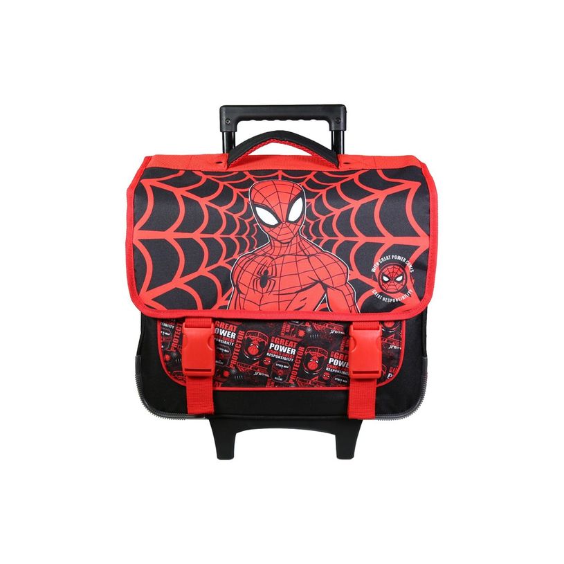 3666311013091-Cartable à roulettes Spiderman 38 cm - 2 compartiments - rouge - Bagtrotter-P_405128847_10-8