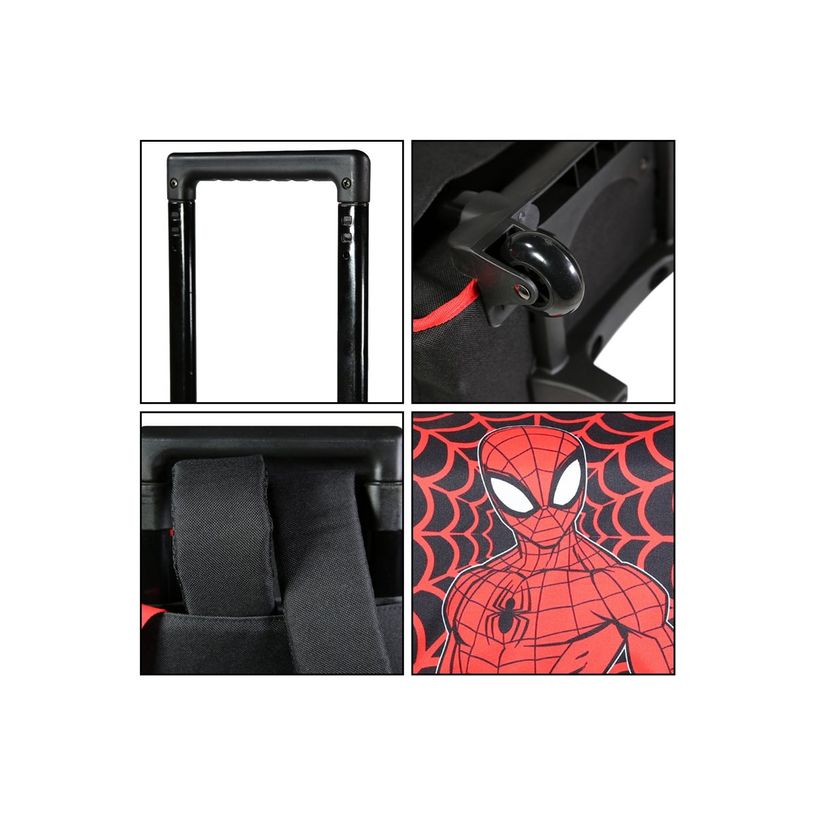 3666311013091-Cartable à roulettes Spiderman 38 cm - 2 compartiments - rouge - Bagtrotter-P_405128847_5-7