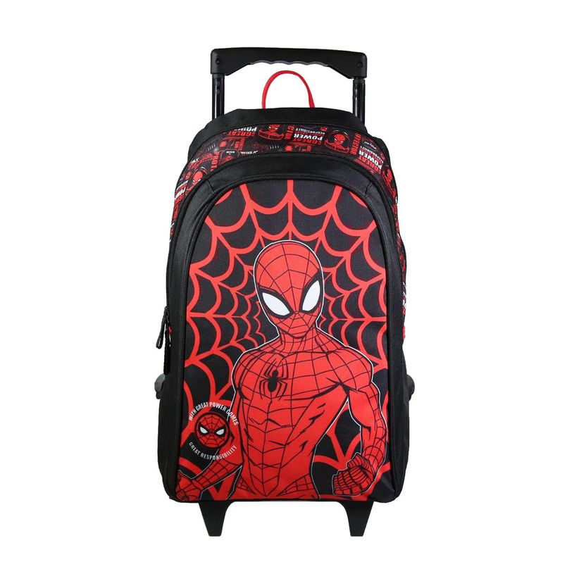 3666311013084-Sac à dos à roulettes Spiderman - 2 compartiments - rouge - Bagtrotter-P_405128848_1-0
