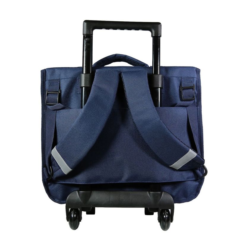 3666311012070-Cartable à roulettes Cybel 38 cm - 2 compartiments - bleu/velours - Bagtrotter-P_405128892_3-2