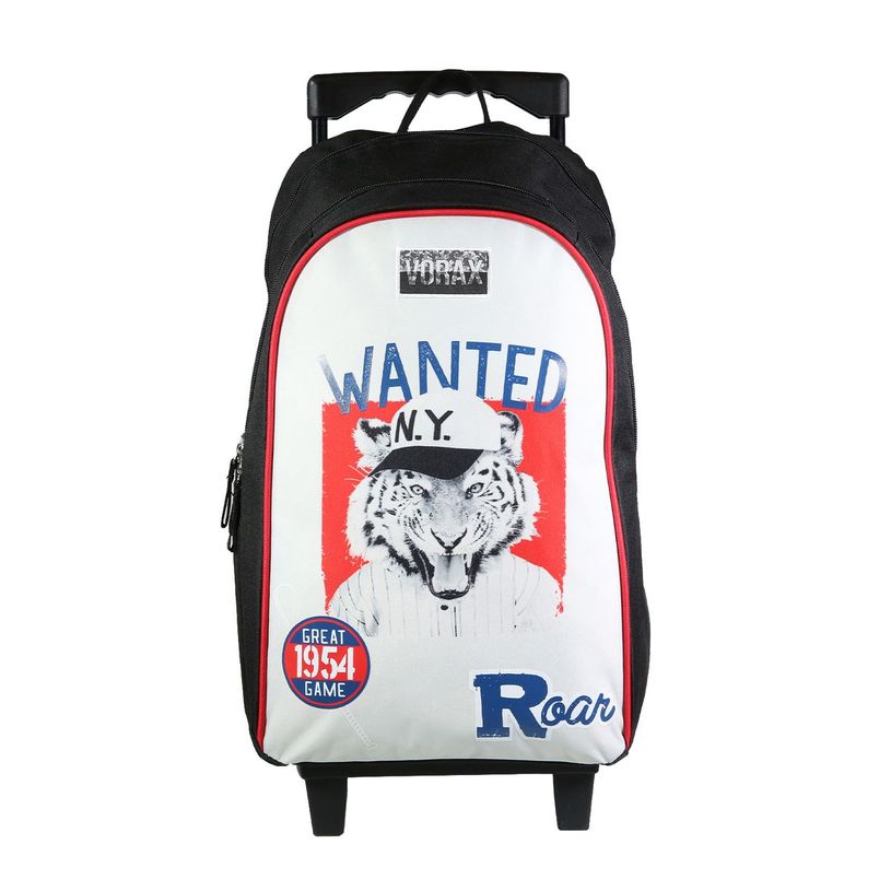 3666311010847-Sac à dos à roulettes Vorax Tigre - 2 compartiments - noir - Bagtrotter-P_405128921_1-0