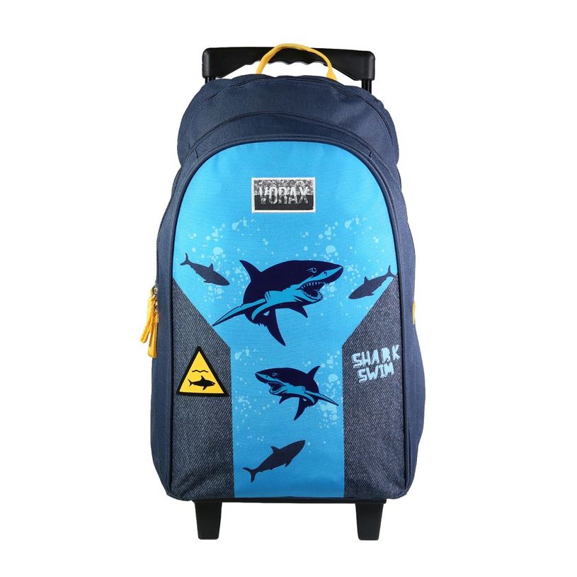 3666311010762-Sac à dos à roulettes Vorax Requins - 2 compartiments - bleu - Bagtrotter-P_405128929_1-0