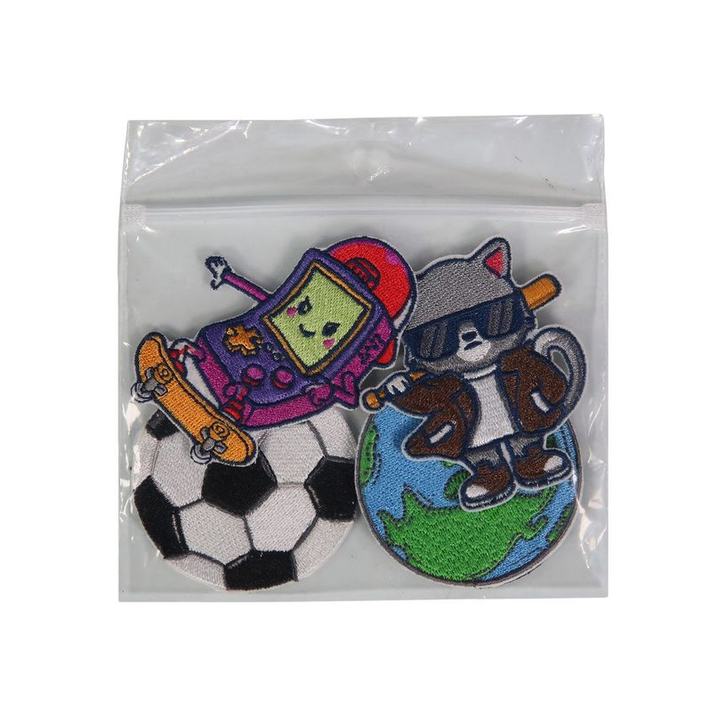 3666311010441-Sac à dos + 1 trousse - 1 compartiment - noir - avec 5 patchs garçon - Bagtrotter-P_405128950_6-5