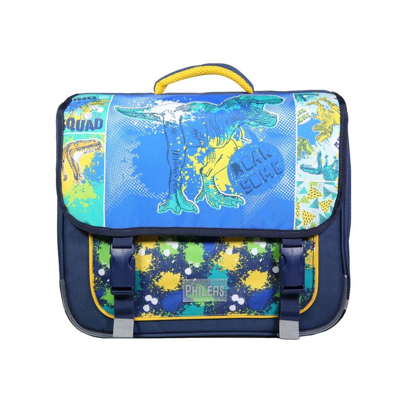 3666311010014-Cartable Phileas Dinosaure 38 cm - 2 compartiments - multicolore - Bagtrotter-P_405128964_1-0