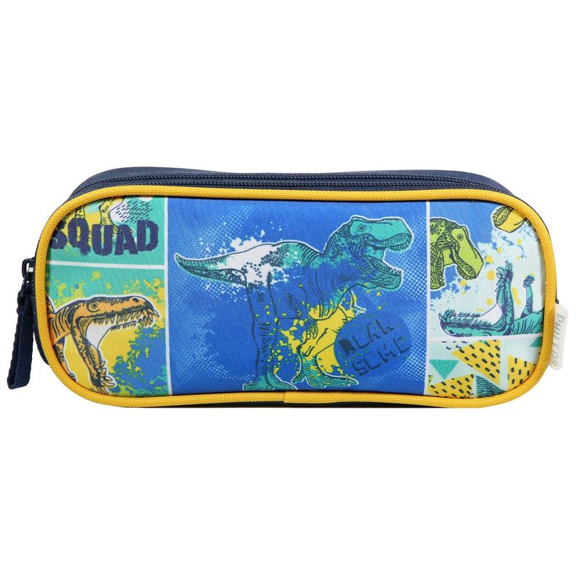 3666311009971-Trousse rectangulaire Phileas DInosaure - 2 compartiments - bleu - Bagtrotter-P_405128968_1-0