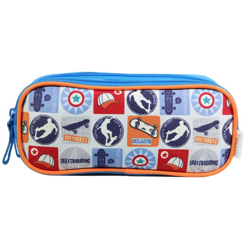 3666311009827-Trousse rectangulaire Phileas Skate - 2 compartiments - bleu - Bagtrotter-P_405128973_1-0
