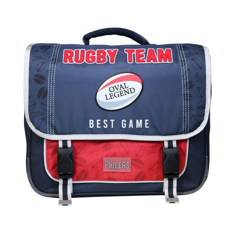 3666311001432-Cartable Phileas Rugby 38 cm - 2 compartiments - bleu - Bagtrotter-P_405128974_1-0