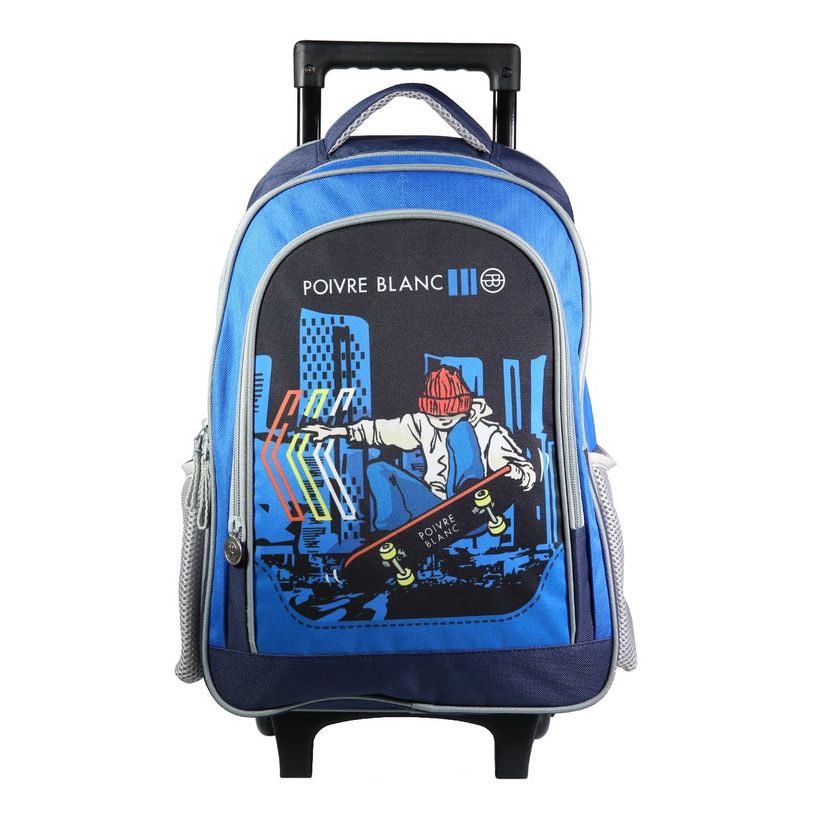 3666311009605-Sac à dos à roulettes Poivre Blanc - 2 compartiments - bleu - Bagtrotter-P_405128985_1-0