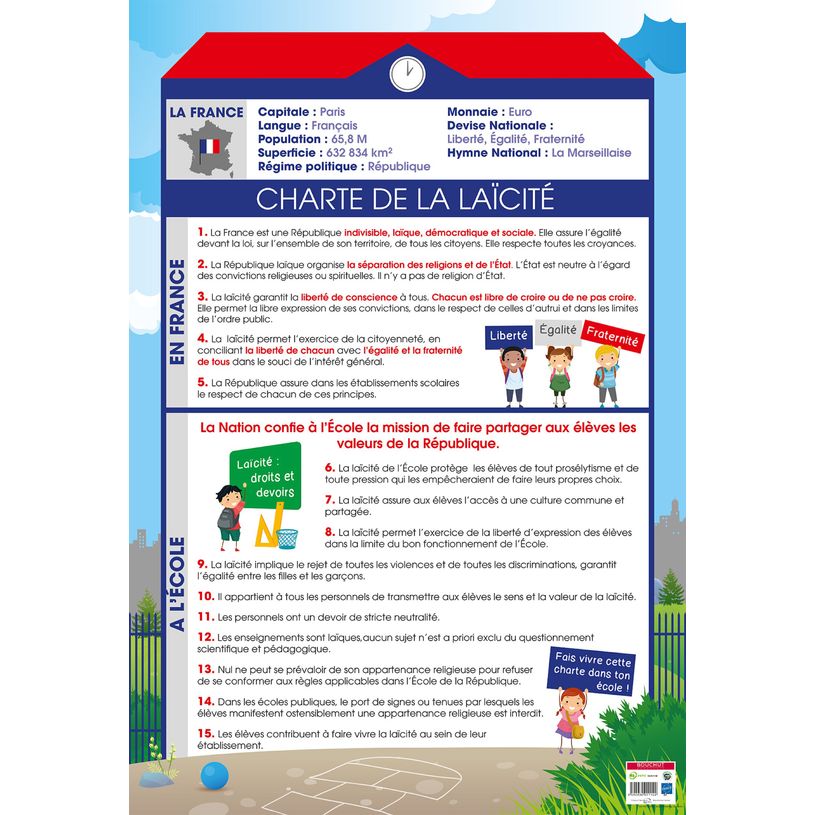 3592930011142-Poster pédagogique Laïcité - 52 x 76 cm - Bouchut--0