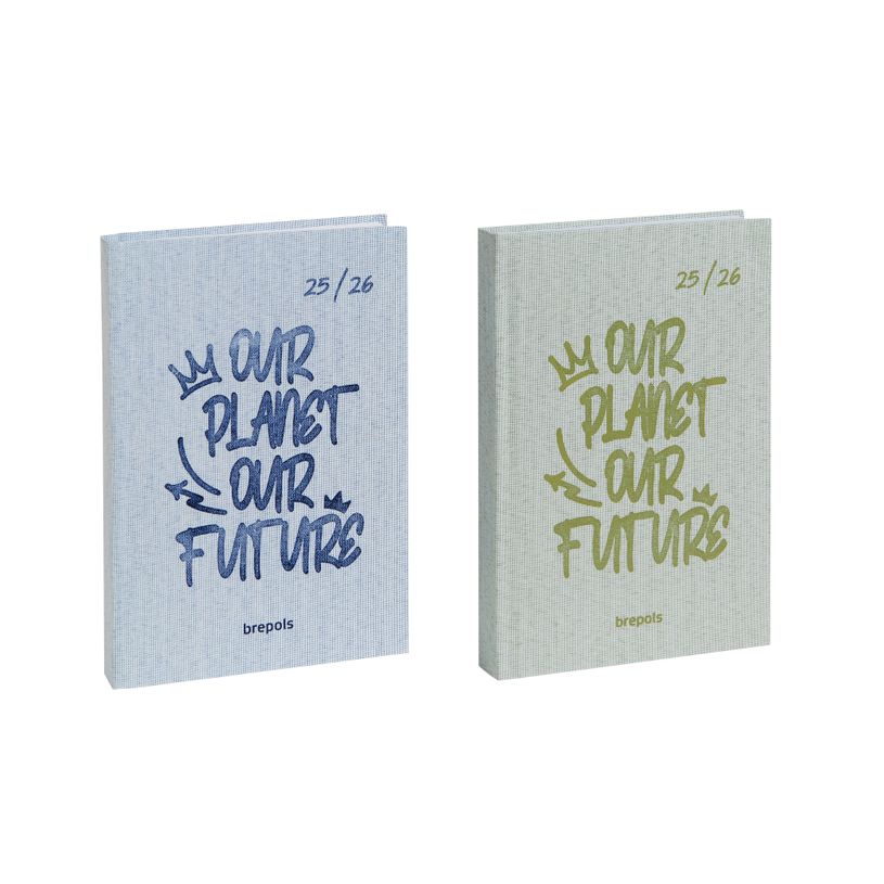 5412303377423-Agenda Toile Ocean - 1 jour par page - 12 x 17,5 cm - 2 couleurs disponibles - Brepols-P_405129055_1-0