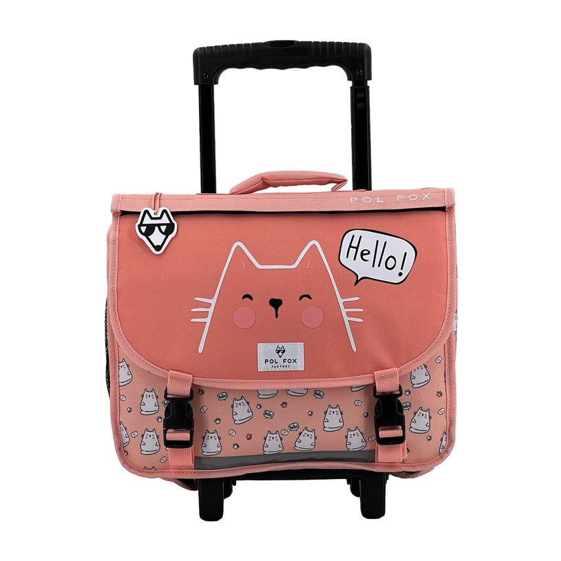 3663842007506-Cartable réversible à roulettes Hello 38 cm - 2 compartiments - chat - Pol Fox-P_405129082_1-0