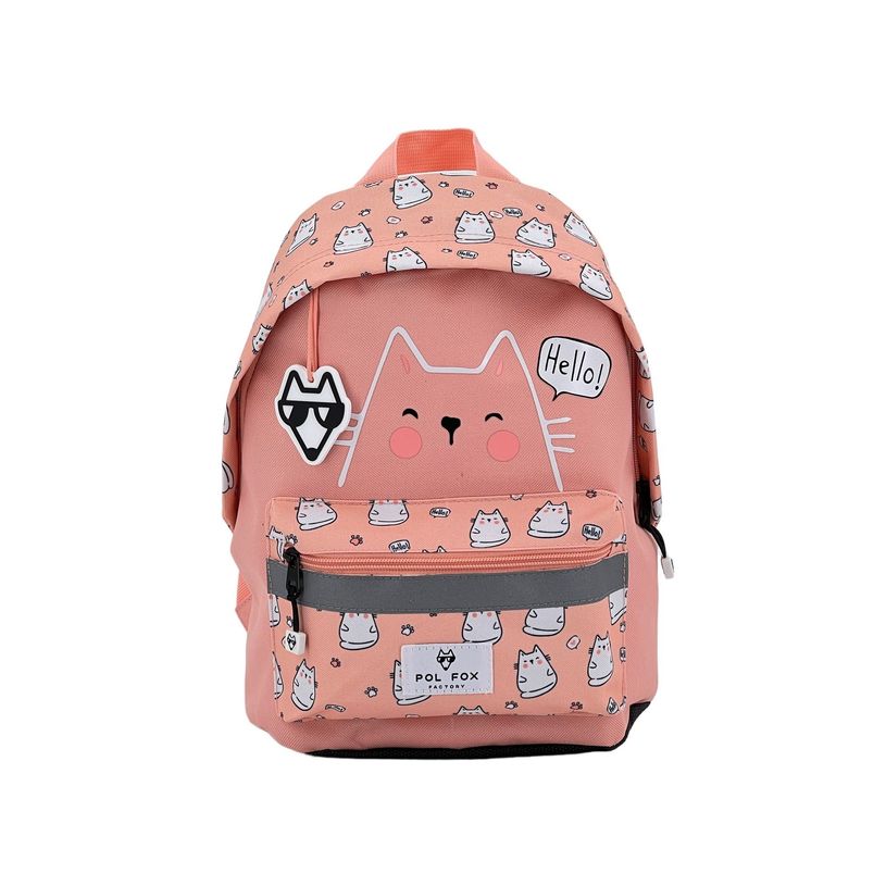 3663842007513-Sac à dos maternelle Hello - 1 compartiment - chat - Pol Fox-P_405129083_1-0
