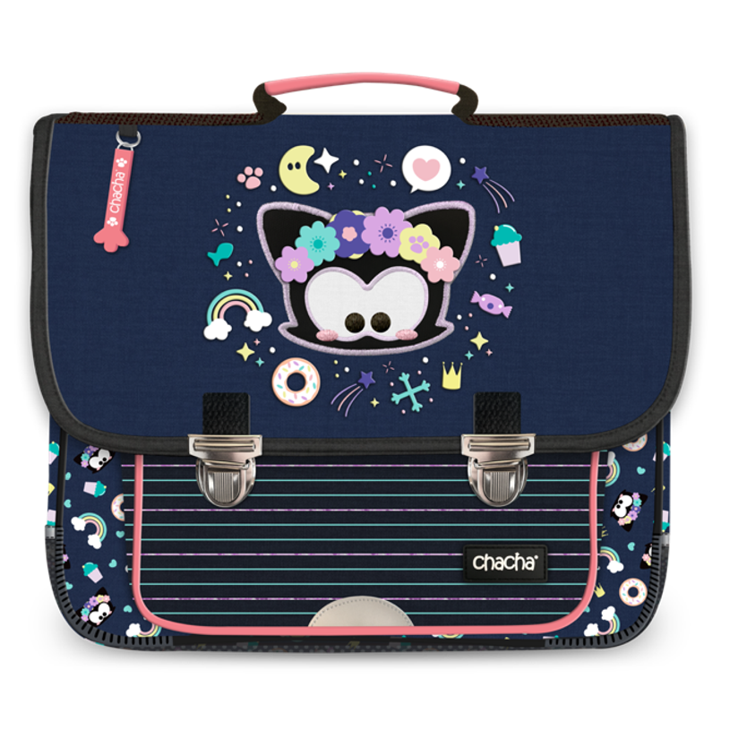 3661507623375-Cartable Chacha Kinky 36 cm - 2 compartiments - bleu - Kid'Abord-P_405129175_1-0