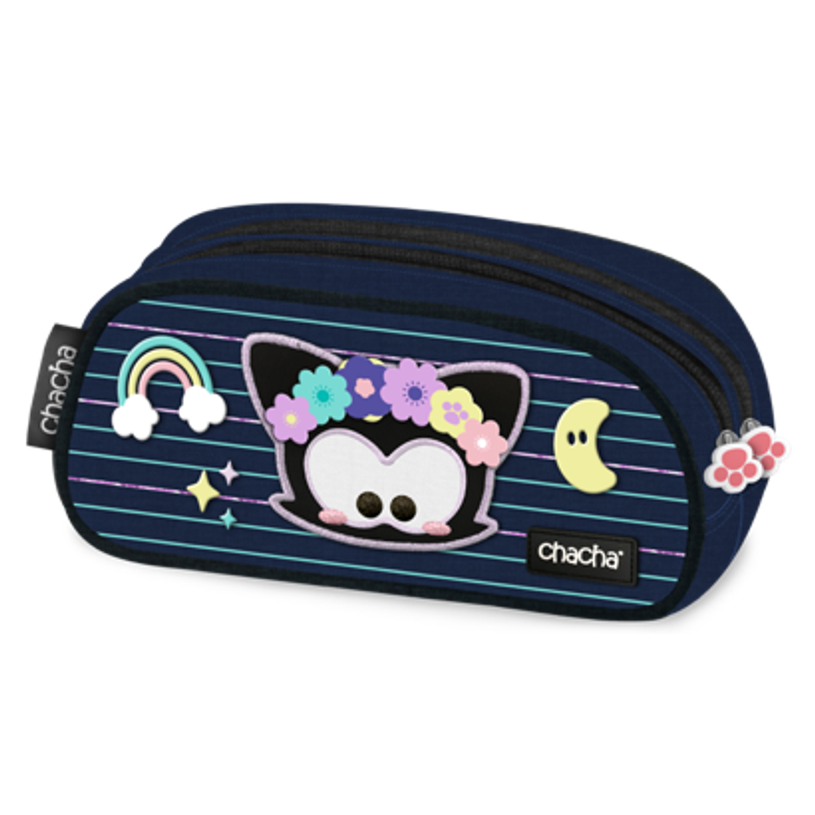 3661507628370-Trousse ronde Chacha Kinky - 1 compartiment - bleu - Kid'Abord-P_405129177_1-0