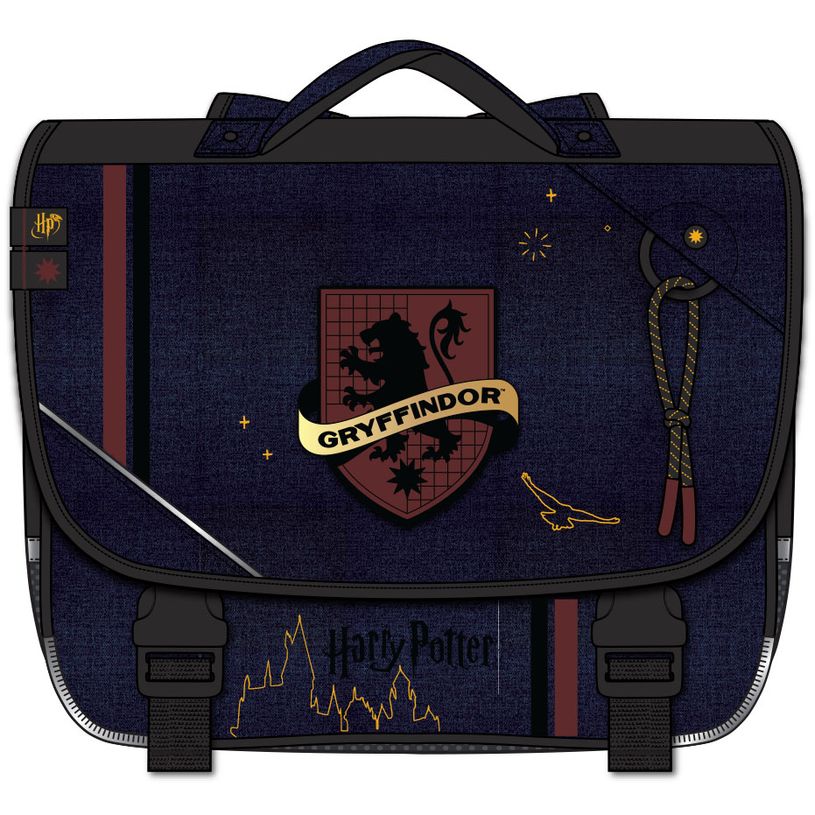 3661507523781-Cartable Harry Potter Gryffondor 38 cm - 2 compartiments - marine - Kid'Abord-P_405129229_1-0