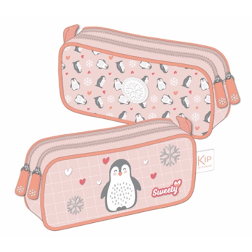 3661507027722-Trousse rectangulaire KIP Sweety - 2 compartiments - rose - Kid'Abord-P_405129274_1-0