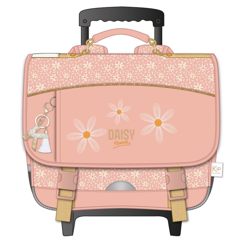 3661507024639-Cartable à roulettes KIP Daisy 38 cm - 2 compartiments - rose poudré - Kid'Abord-P_405129279_1-0