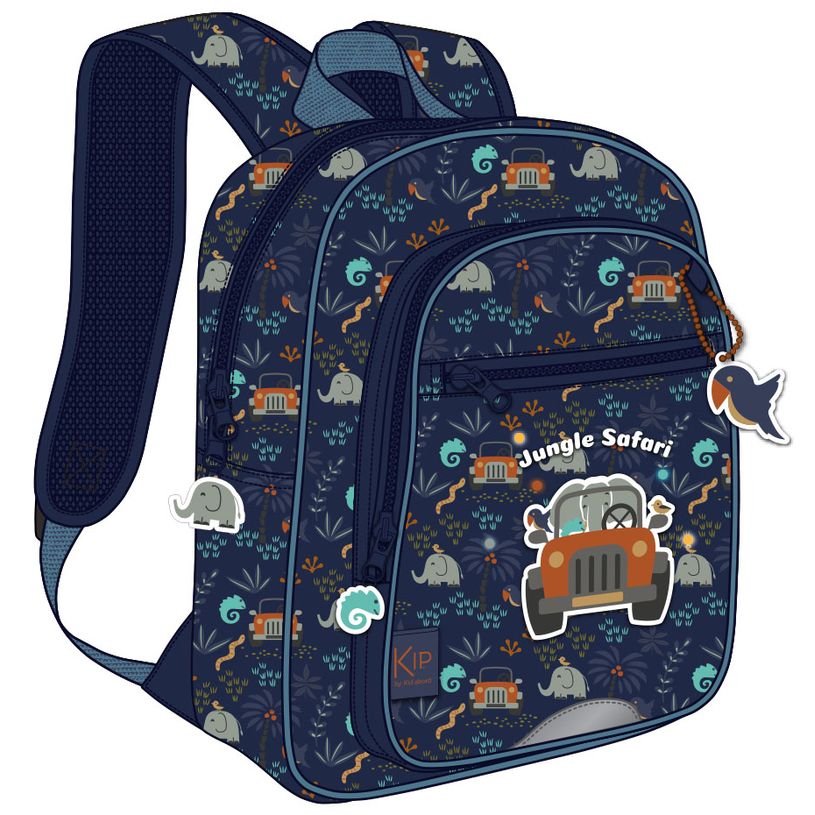 3661507020730-Sac à dos maternelle KIP Jungle - 1 compartiment - bleu - Kid'Abord-P_405129282_1-0